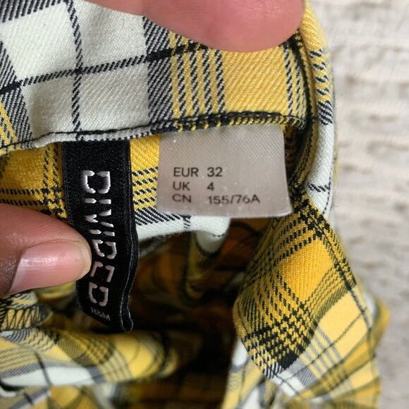 HM WOMENS SIZE 0 X SMALL DRESS PLAID YELLOW BLACK CLUELESS 2000S VINTAGE SCHOOL - Picture 11 of 13